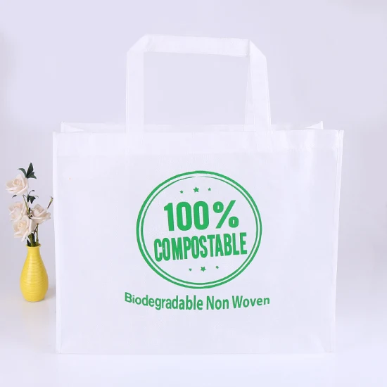 Curved Corners Tote Woven Shopping Eco Tote Bag PLA Non Woven Custom Bags